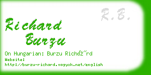 richard burzu business card